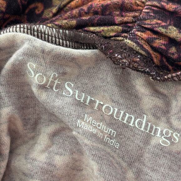 Soft Surroundings Brown Paisley Chloe Turtleneck Top - Picture 7 of 7